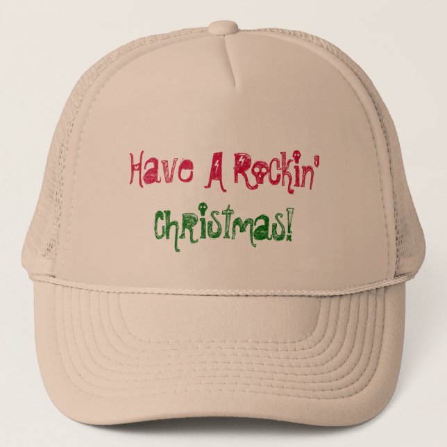 Boné Tenha um Natal de Rockin'! Chapéu (Frente)