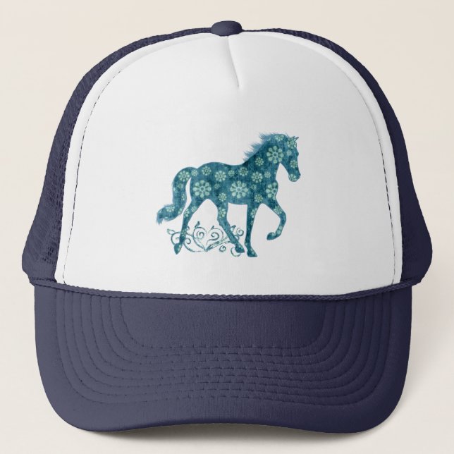 Boné Tennessee Walking Horse Teal Grunge Floral (Frente)