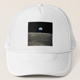 Boné Terra vista da Lua no Espaço Negro: Nascer da Terr