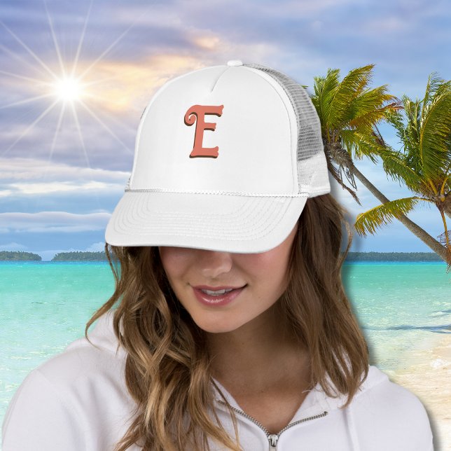 Boné Terracotta 3D Letra Inicial Moderna | Ivory Cream (Criador carregado)