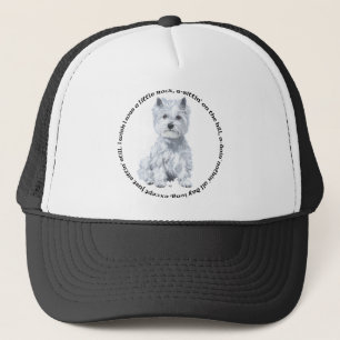 Boné Terrier Branco do West Highland em Humor Pensativo