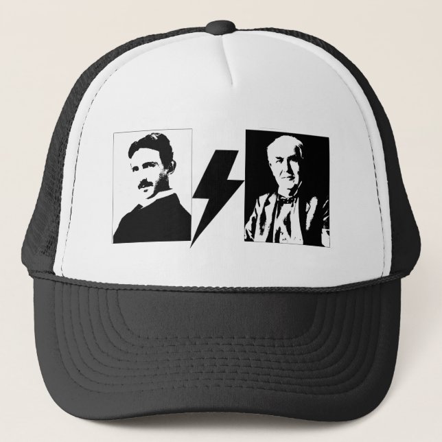 Boné Tesla e Edison - o AC/DC Original. (Frente)