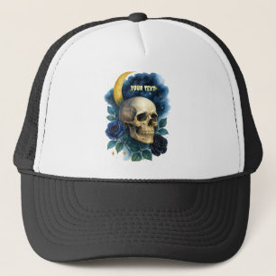 Boné Testemunha Ética Gótica Floral de Halloween Creepy