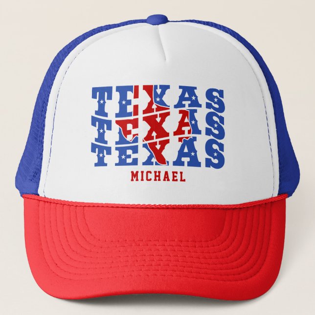 Boné Texas Patriotic State Love USA Custom Name (Frente)