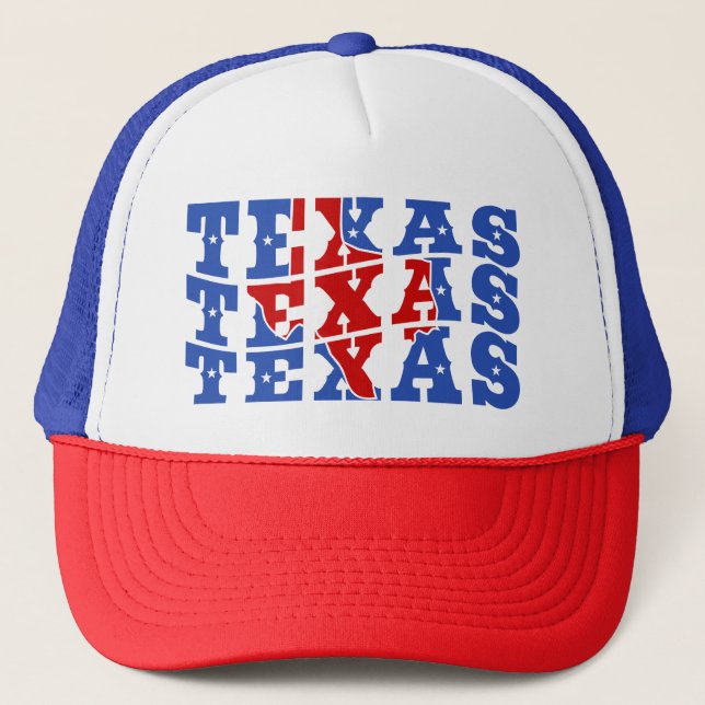 Boné Texas Patriotic State Love USA Trucker Hat (Frente)