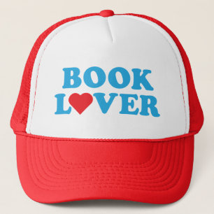 Boné Texto azul do amante de livro com ícone vermelho