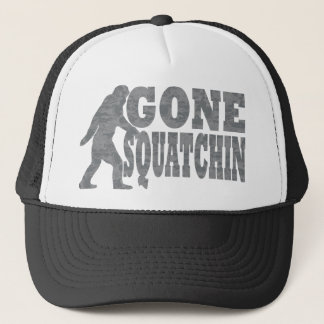 Boné Texto & bigfoot idos do preto do squatchin