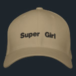 Boné Texto da Super Girl Khaki Color Flexfit Wool Girl<br><div class="desc">O texto da Super Girl Khaki Color Flexfit Wool Girl Boridered Baseball Boné, O Flexfit Wool é um tipo conhecido por seu conforto, flexibilidade e estilo. O tamanho do Boné Flexfit Wool é L/XL, 7 1/8" - 7 5/8" e você pode editar o texto. Tipo de cor é Khaki. Versatilidade:...</div>