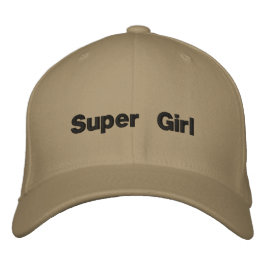 Boné Texto da Super Girl Khaki Color Flexfit Wool Girl