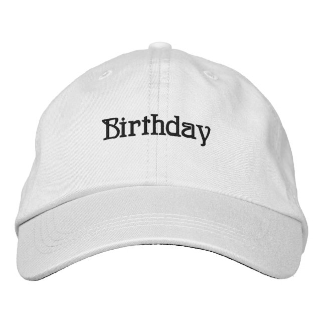 Boné Texto de aniversário personalizado Desejos cor pre (Frente)