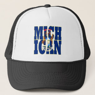 Boné Texto de bandeira do Estado de Michigan