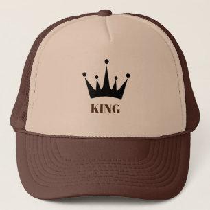 Boné Texto de Tan e Brown King e Imagem Coroa