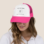 Boné Texto personalizado Womens White Hot Pink Baseball<br><div class="desc">Logotipo da empresa Unisex White e Hot Pink Funcionário Modelo Elegante de Funcionarios Moderno Elegante de de de Promocional Elegante para Empregado Adicionar Logotipo Baseball e Trucker de Homens e Mulheres... </div>