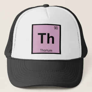 Boné Th - Símbolo da Tabela Periódica da Química do Tór
