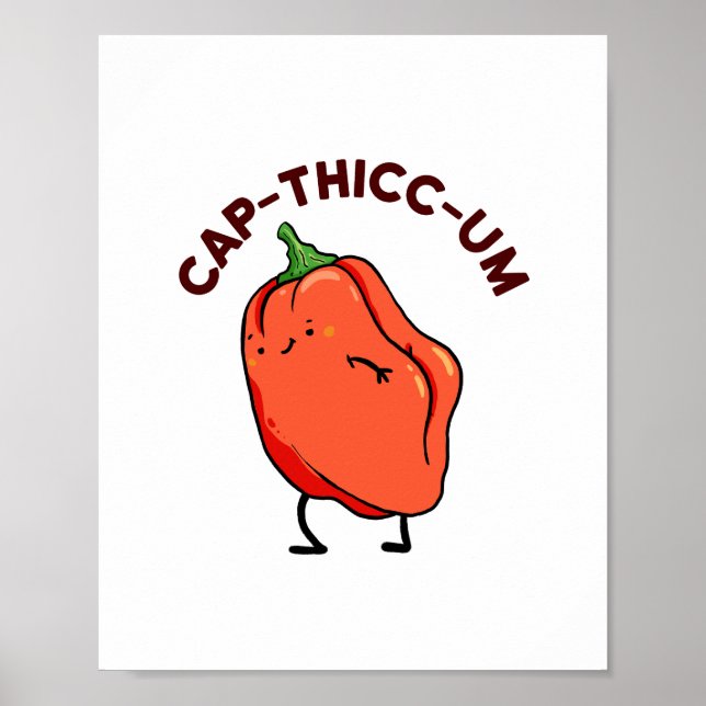 Boné-thicc-um Capsicum Pepper Pun Poster (Frente)
