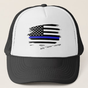 Boné Thin Blue Line, Bandeira Americana, polícia