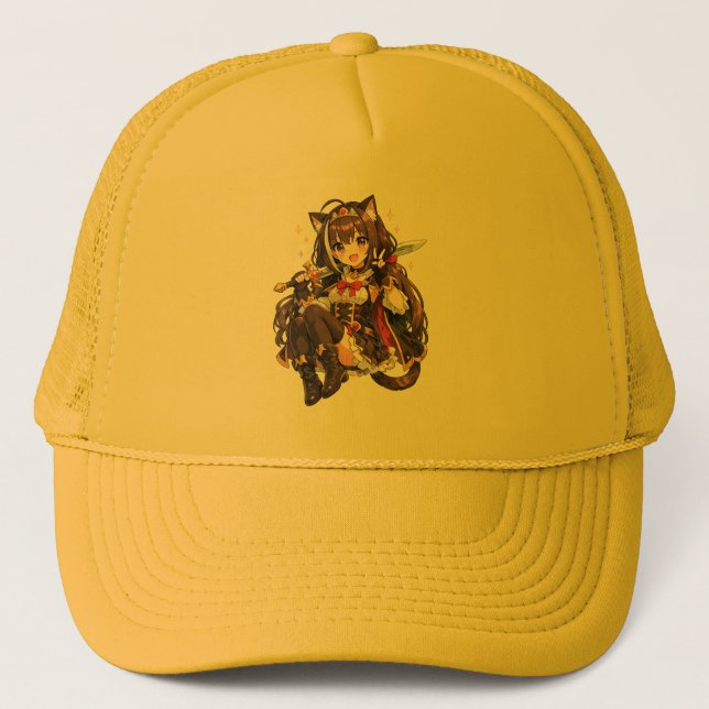Boné This cute pastel anime girl Hat (Frente)