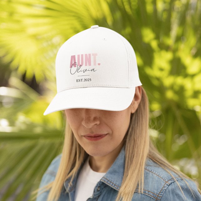 Boné Tia personalizada Hat | Retro Rosa Suave (Criador carregado)