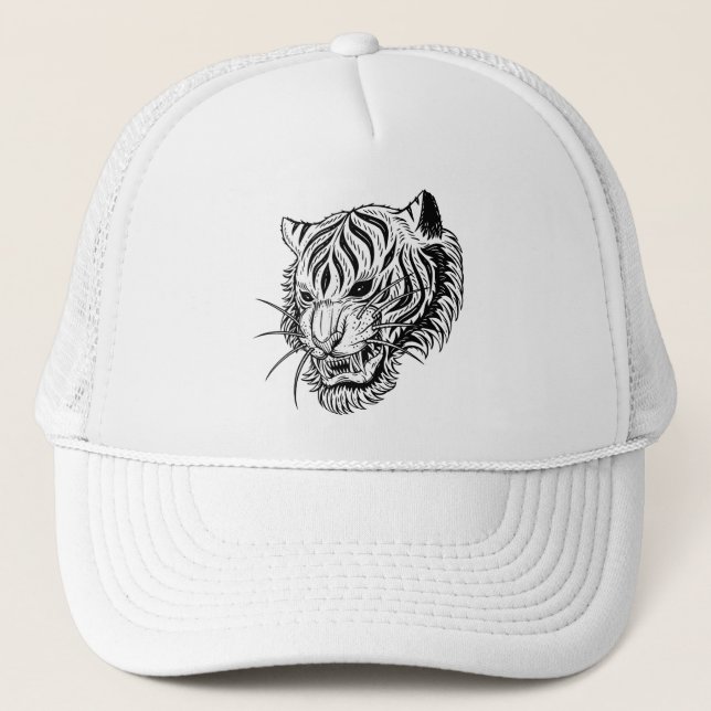 Boné Tigre branco preto (Frente)