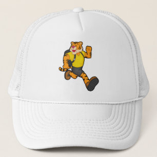 Boné Tigre em execução com mochila