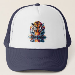 Boné Tigre olhando para Reflexo na Água