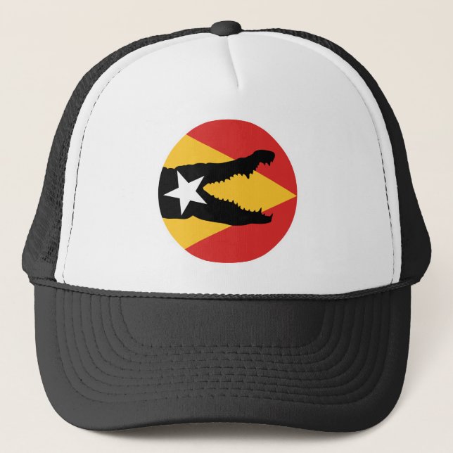 Boné Timor-Leste Crocodilo Bandeira Nacional Timorense (Frente)