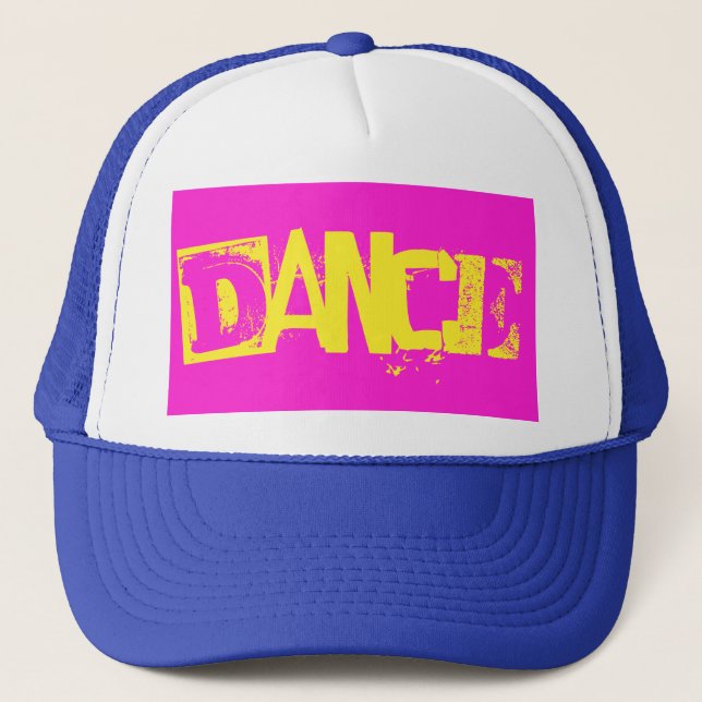 Boné tipo rosa quente e DANCE amarelo | (Frente)