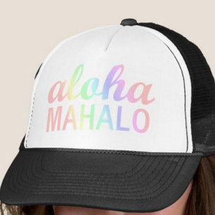 Boné Tipografia do Pastel Rainbows Aloha Mahalo