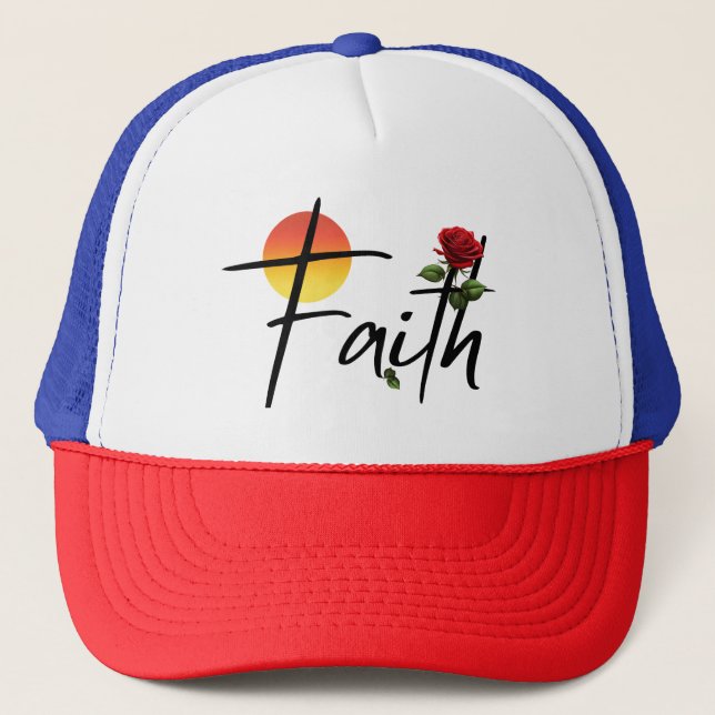 Boné Tipografia Faith Preta Com Rosa (Frente)