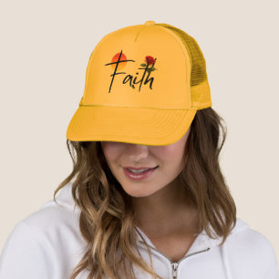 Boné Tipografia Faith Preta Com Rosa
