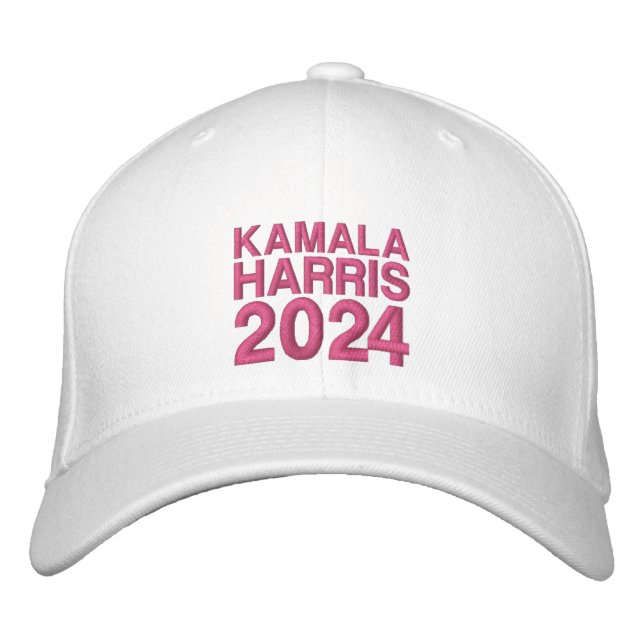 Boné Tipografia moderna rosa-quente Kamala Harris 2024 (Frente)