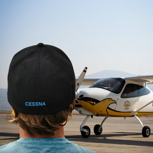 Boné Tipografia Moderna Simples Cessna Azul de Aniversá