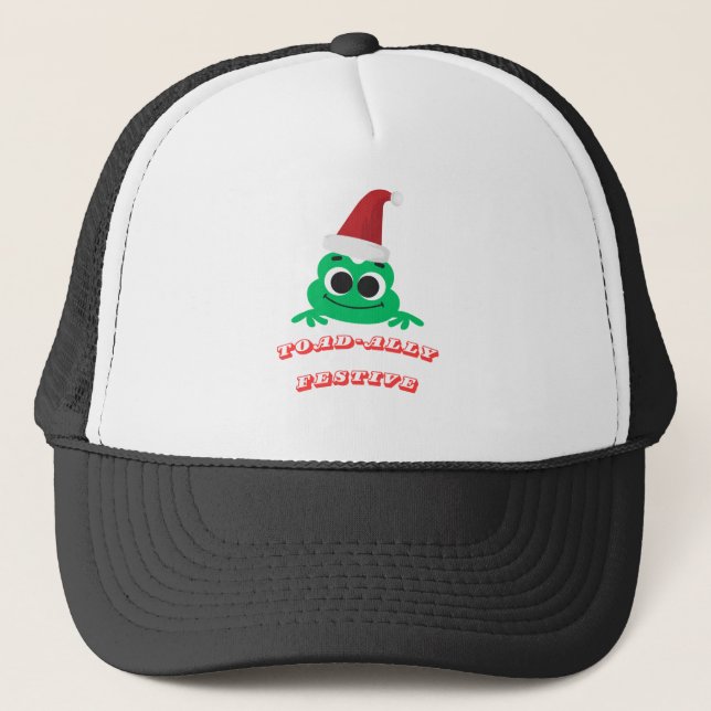 Boné Toad-ally Festive Christmas Frog _ Cute Holiday De (Frente)
