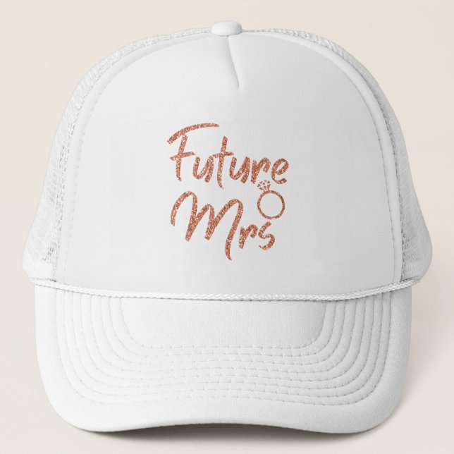 Boné Toca de Cor Rosa Dourado Future Mrs Trucker (Frente)