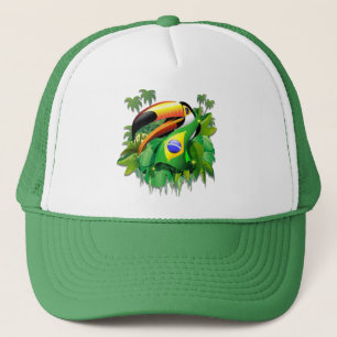 Boné Toco Toucan com os chapéus da bandeira de Brasil