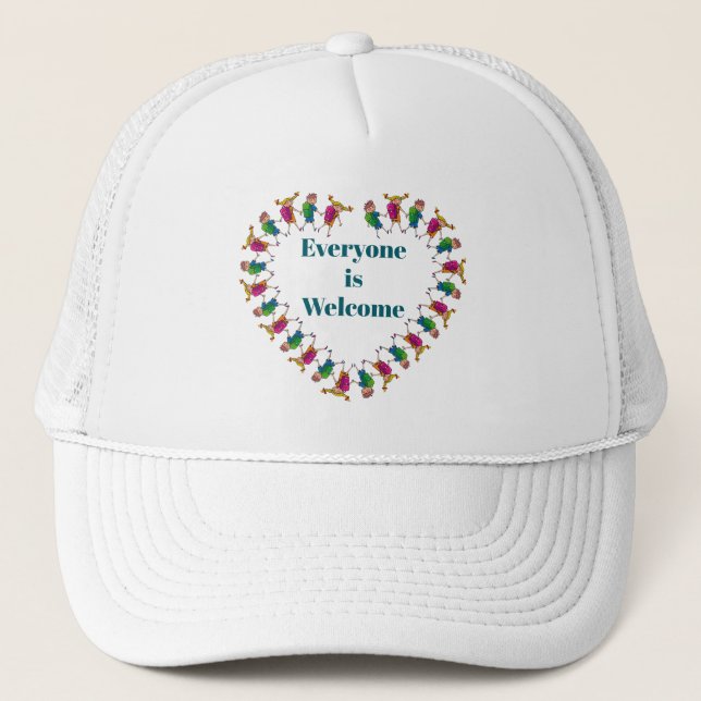 Boné Todos são bem-vindos ao Trucker Hat (Frente)
