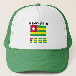 Boné Togo e Bandeira Togolesa Personalizada 