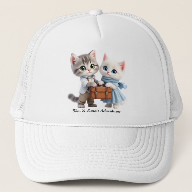 Boné Tom & Luna Chapéu de Viagem – Aventuras do Gatinho (Frente)