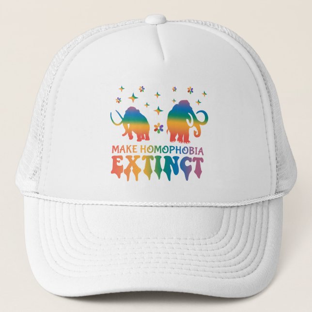Boné Tornar a homofobia extinta - Elefante arco-íris LG (Frente)