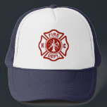 Boné Trabalhador de salvamento feito sob encomenda do<br><div class="desc">Um chapéu feito sob encomenda do trabalhador de salvamento do fogo da cruz maltesa das iniciais.</div>