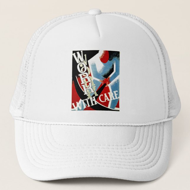 Boné Trabalhe com cuidado - Vintage Depression Era WPA  (Frente)