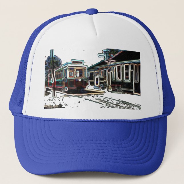 Boné TRC Neon Streetcar em stn Blue Trucker Hat (Frente)