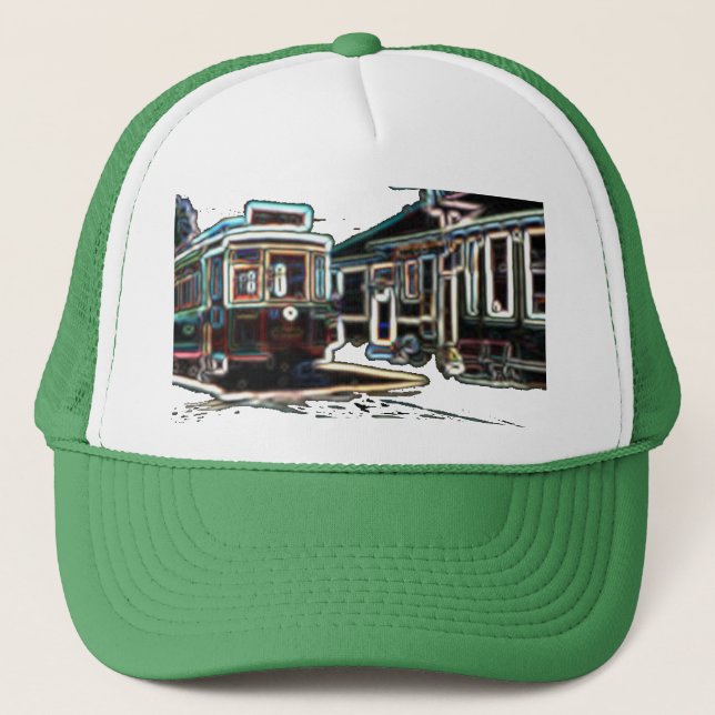 Boné TRC Neon Streetcar em stn Green Trucker Hat (Frente)