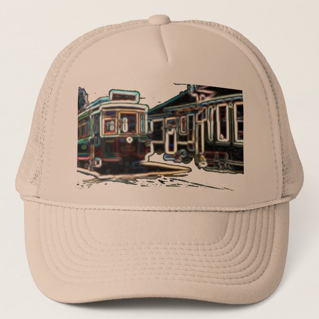 Boné TRC Neon Streetcar em stn Khaki Trucker Hat (Frente)