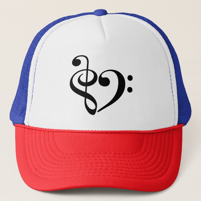 Boné Treble Clef Bass Clef Clef Heart Music Lover (Frente)