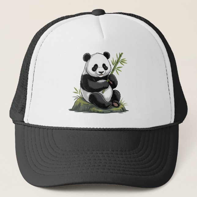 Boné Trendy Cute Panda Bear With Greenery Bamboo  (Frente)