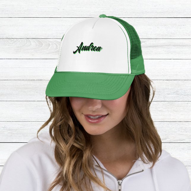 Boné Trendy Green Cap with Name – Unisex Stylish  (Criador carregado)