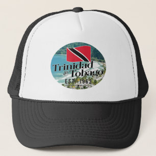 Boné "Trinidad e Tobago Est. Praia de 1962" com Bandeir