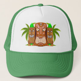 Boné Triple Tiki Palm Tree Trucker Hat