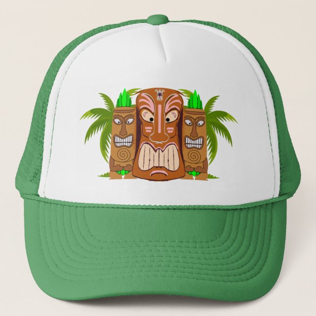Boné Triple Tiki Palm Tree Trucker Hat (Frente)